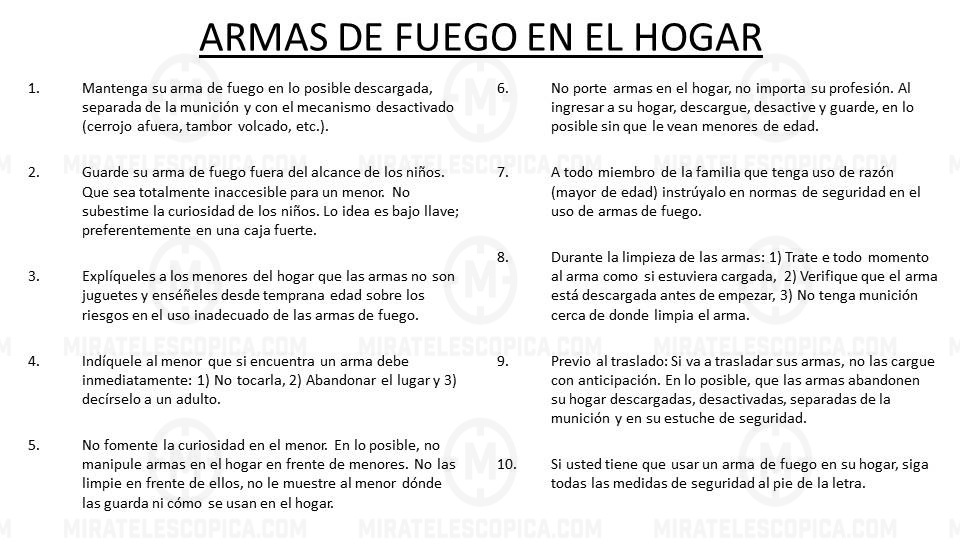medidas de seguridad con armas de fuego en el hogar